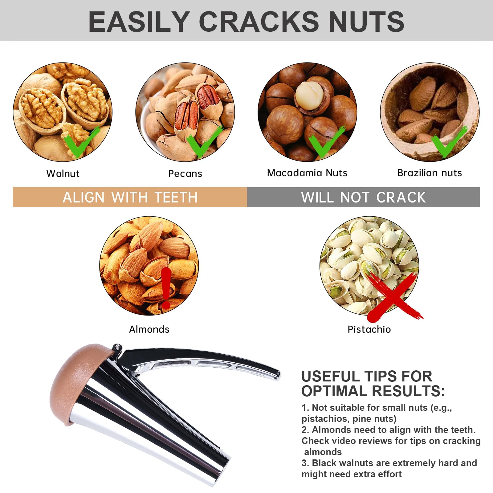 Schiaccianoci Resistente e Taglia Castagne a Croce, Taglia Castagne con Leva Lunga e Coperchio Antischizzi per Noci, Nocciole, Castagne, Utilizzo a Una Mano, Design da Regalo