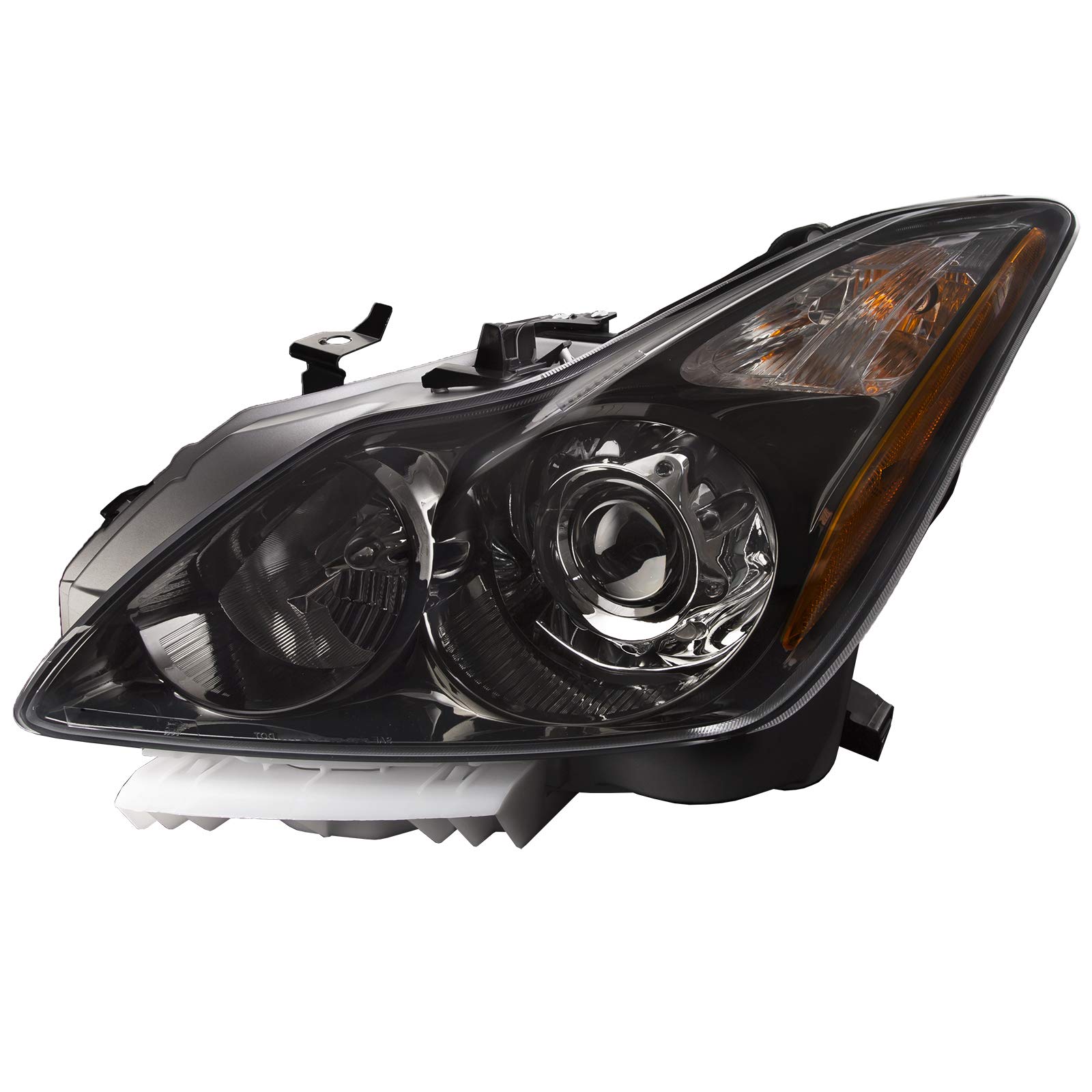 HEADLIGHTSDEPOT Chrome Housing HID Headlight Compatible with Infiniti G37 2011-2013 and Q60 Coupe/Convertible Includes Left Driver Side Headlamp without Bulbs and Ballast