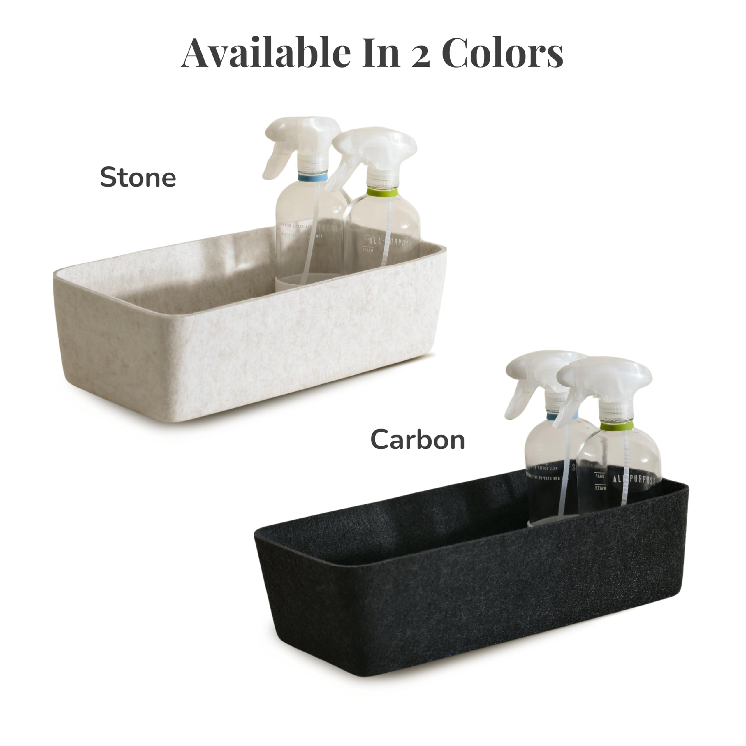 SortJoy The Long Sculpted Bin Storage Bin Felt Storage Basket Drawer Organizer Bins - Box - Pet, Toy, Books, Clothes, Closet, Cabinet, Bathroom, Pantry, Kitchen (Carbon Dark Grey) 14 x 7 x 4