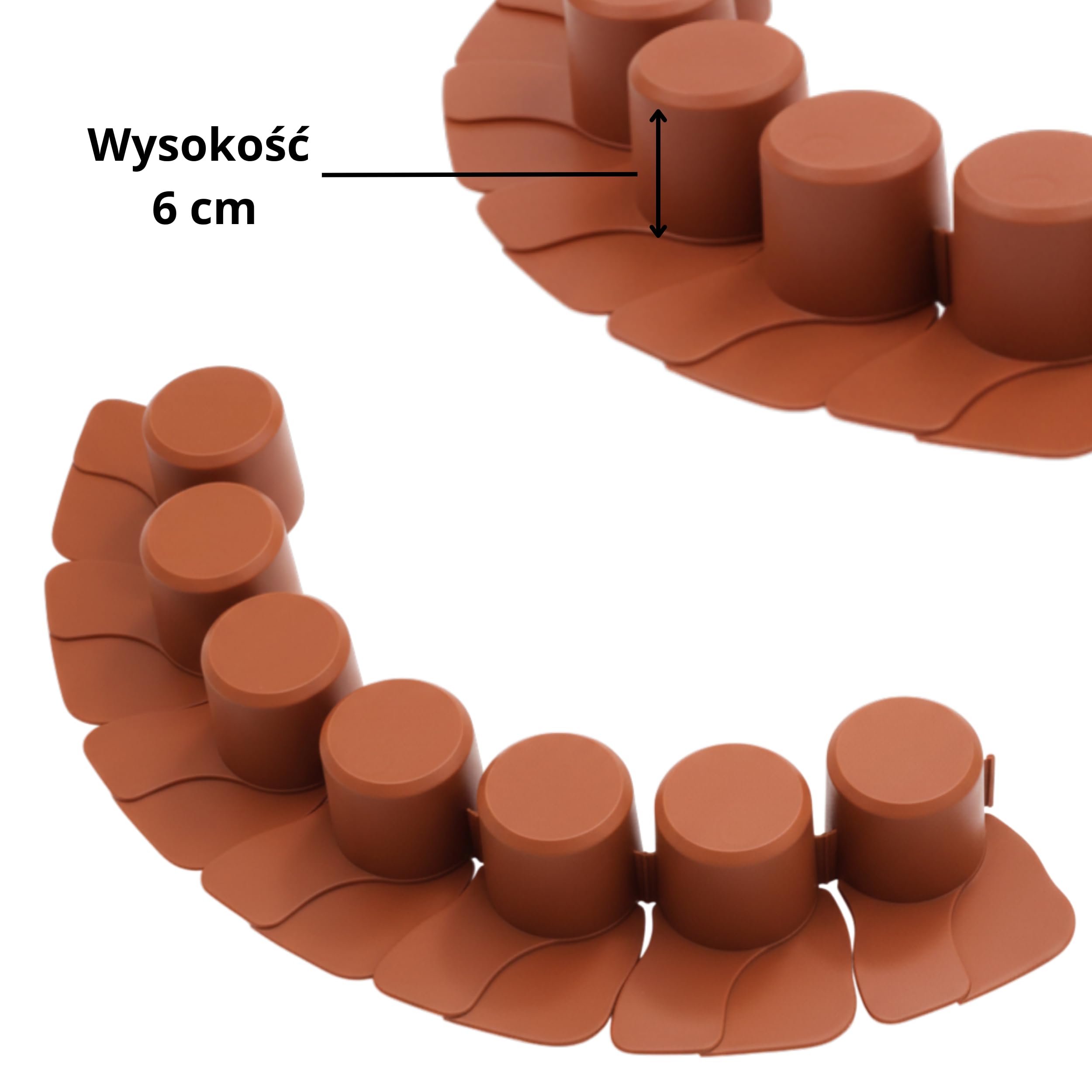 Krawędź trawnika 12,15 m – Ø 6 cm | palisada ogrodowa odporna na mróz i wilgoć | obramowanie rabatek elastyczne i łatwe do ułożenia | krawędzie trawnika do indywidualnego kształtowania ogrodu |