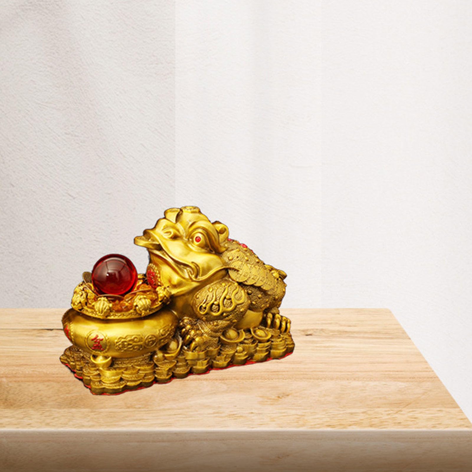 Amazon.co.jp: 風水 金のヒキガエル 幸運のお金のカエル 中国の豊穣の