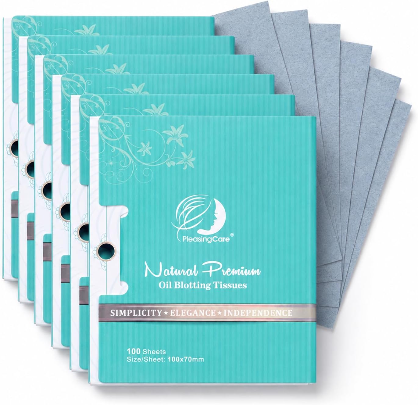 Premium Face Oil Blotting Sheets - 6 Pack for Facial Care or Makeup, Bamboo