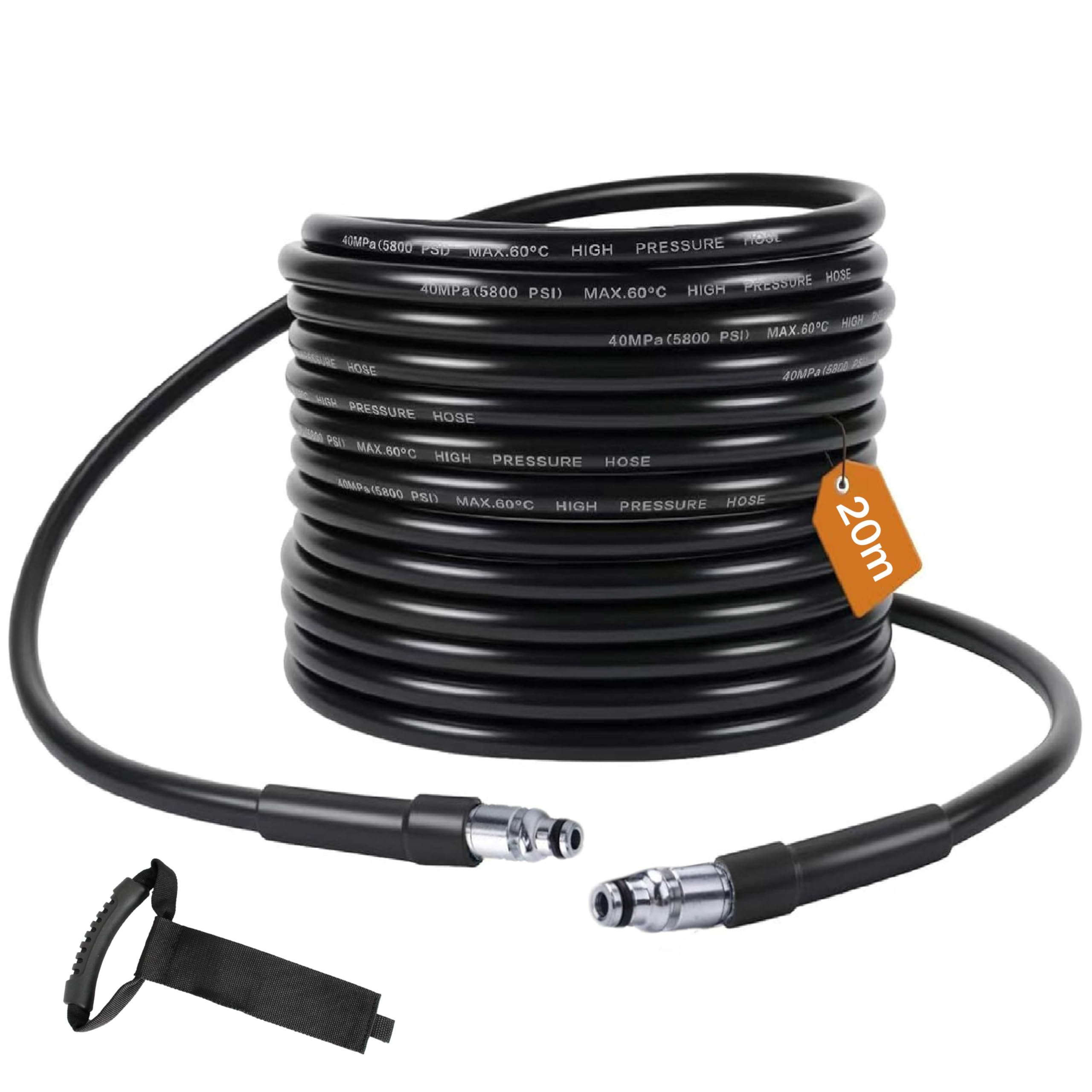 20M/65FT High Pressure Washer Replacement Hose,Compatible with Bosch AQT Series Domestic Pressure Washers Bosch Aquatak,Hose Drain Cleaning kit with Click-Type Plug Quick Connector SDS Fittings