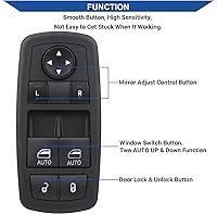 Vista 6 de Obaee Interruptor maestro de ventana, botón de control de energía delantero izquierdo del lado del conductor compatible con Dodge Challenger 2015