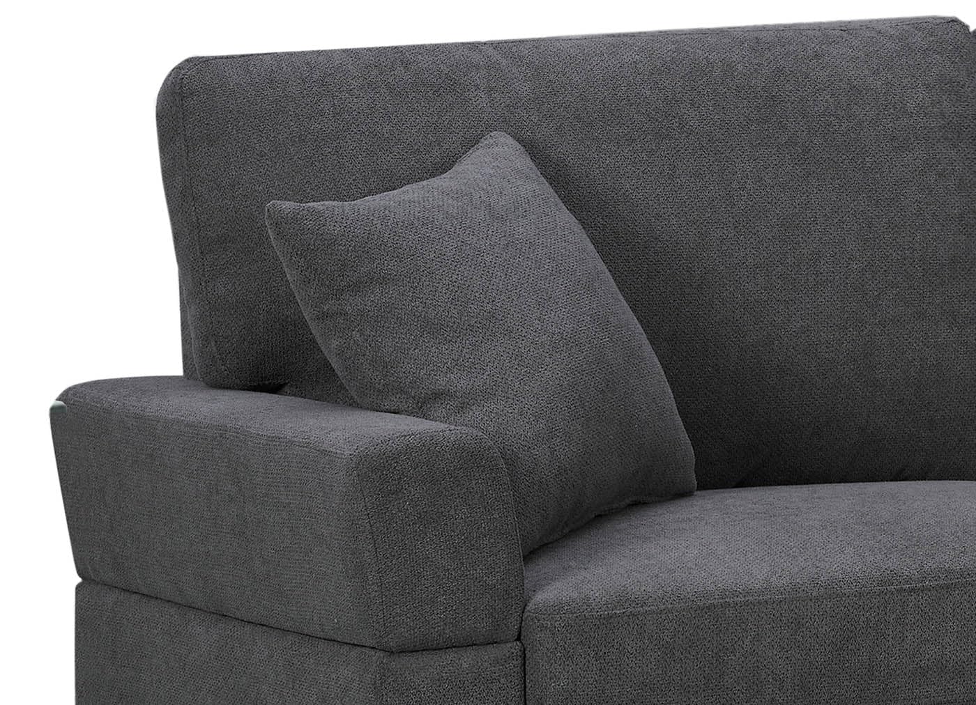 S & S Saldos y Stocks Sofa Chaise Longue Ellen 245cm, Gris Oscuro, Chaise Izquierdo