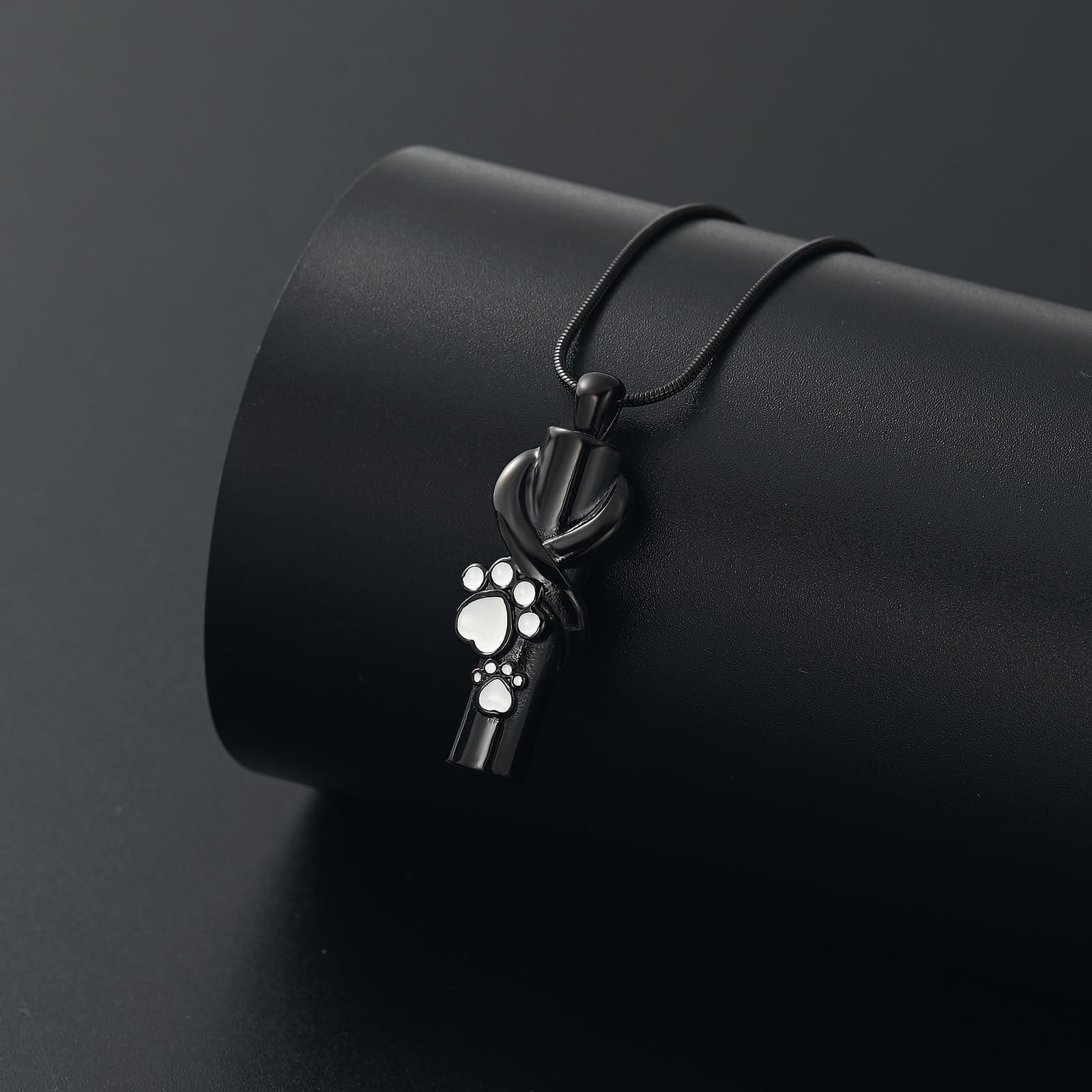 Urnas collar para cenizas para perro/gato mascota huella cilindro ceniza colgante conmemorativo joyería recuerdo mascota urna joyería cremación joyería