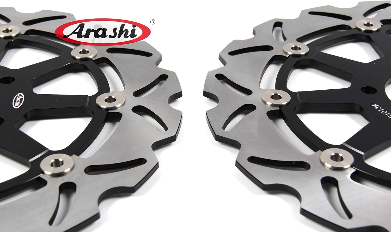 Arashi Front Rear Brake Discs Rotors for Suzuki Hayabusa Gen 1 GSX1300R GSXR 1300 1999-2007 Motorcycle Replacement Accessories GSX-R1300 GSX-R 1300 GSXR1300 Black 2000 2001 2002 2003 2004 2005 2006