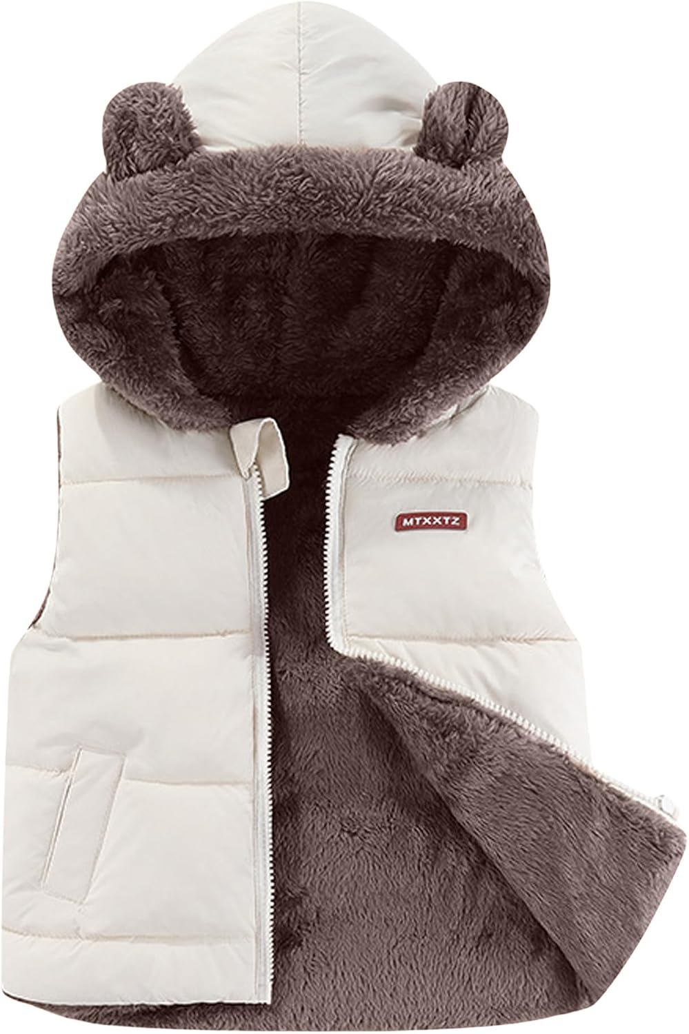 Happy Cherry Kids Winter Vest Boys Puffer Vest with Hood Padded Warm Winter Jacket Lightweight Sleeveless Zipper Up Coat