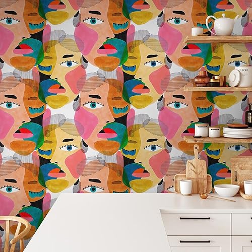 Vista 46 de Papel tapiz moderno de línea geométrica dorada/gris, autoadhesivo, extraíble, fácil de despegar en papel de pared para dormitorio, gabinete