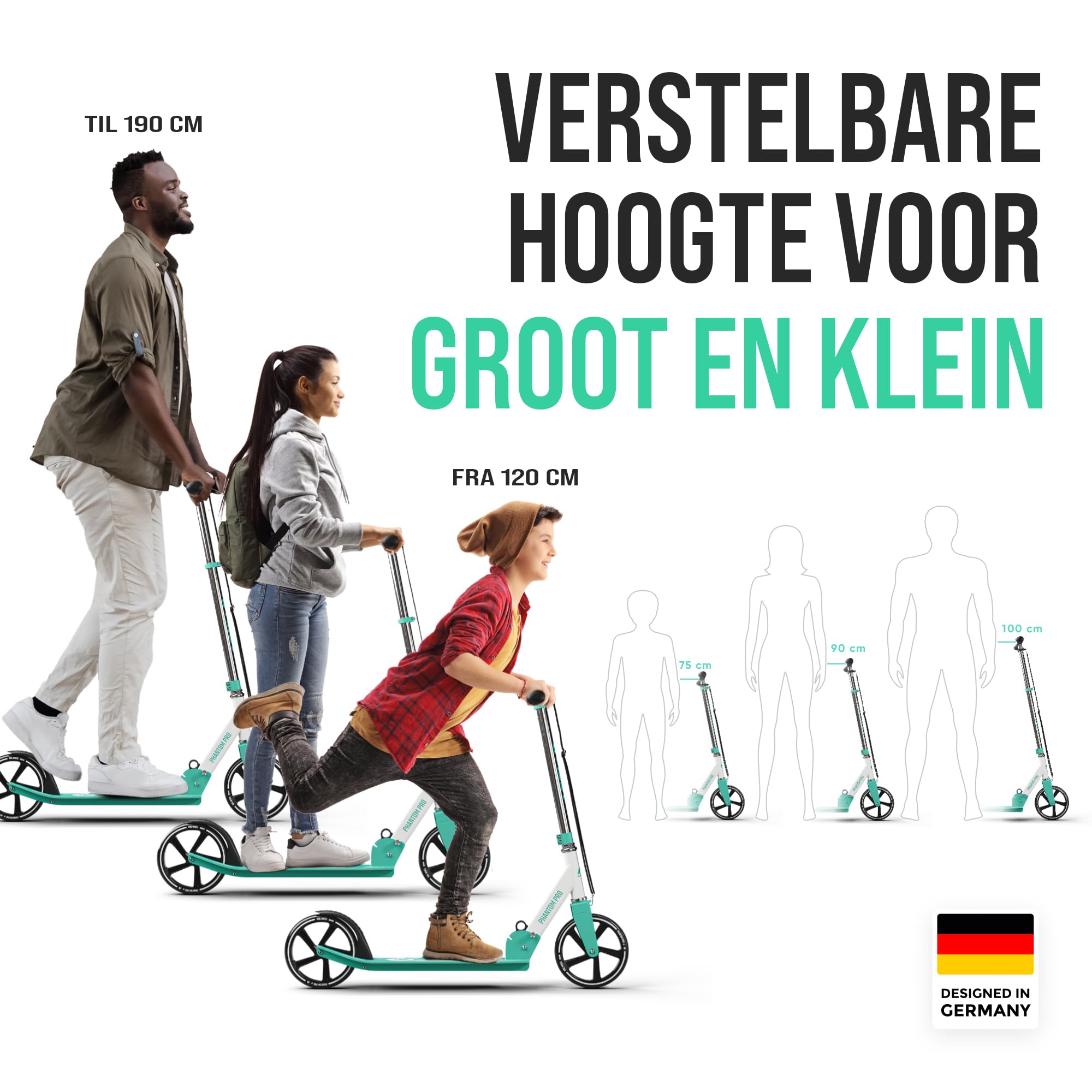 Apollo Scooter LED - Skyracer avec Roues LED 145 mm City Scooter à