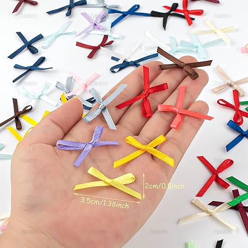 Miniatura 2 de AUEAR, Mini cinta de satén con lazos de flores, corbatas para manualidades, adornos para álbumes de recortes, proyectos de bricolaje, corbatines