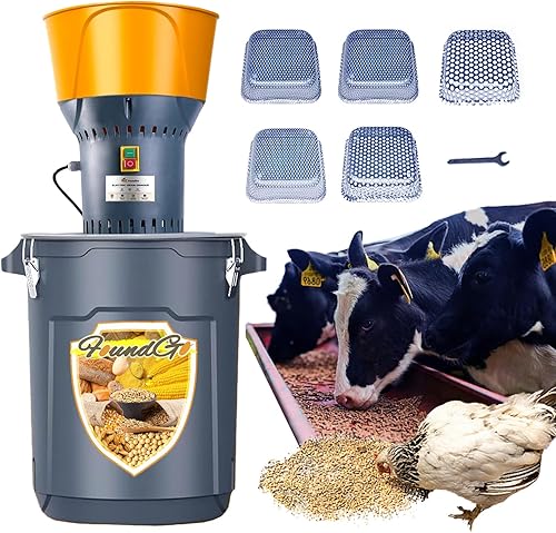 Miniatura 1 de FoundGo Molinillo de molino de grano de alimentación agrícola eléctrica de 13.2gal para especias de maíz de trigo con 5 filtros 110V 1000W 50L