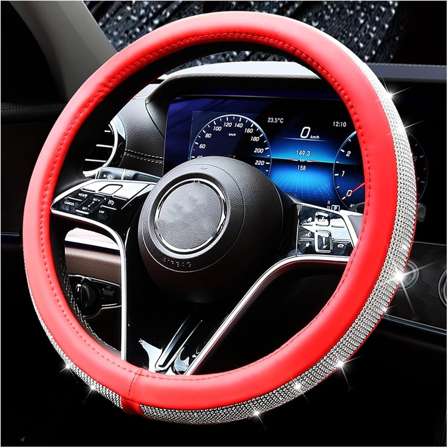Car Steering Wheel Cover for Car Steering Wheel Cover Car Decoration Comfortable Grip Fashionable and Beautiful (Color : 1#)