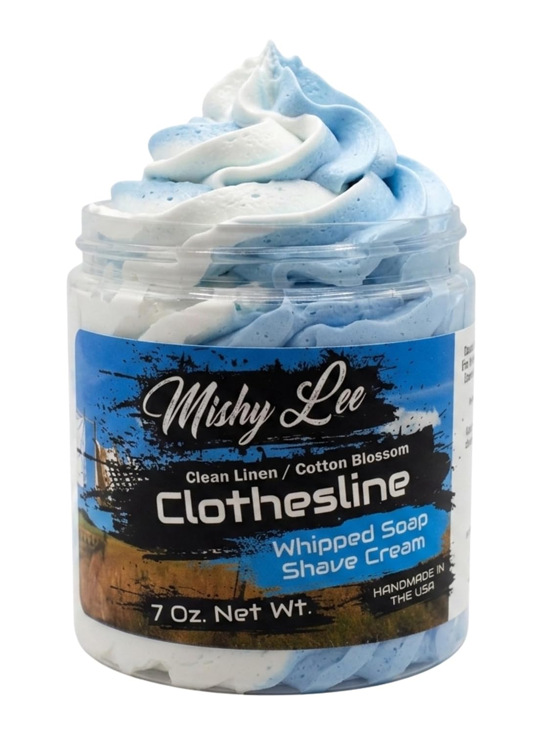Clean Florals and Cotton Blossom Whipped Soap and Shave Cream for Sensitive Skin, Paraben Free, Moisturizing - 7 Oz.