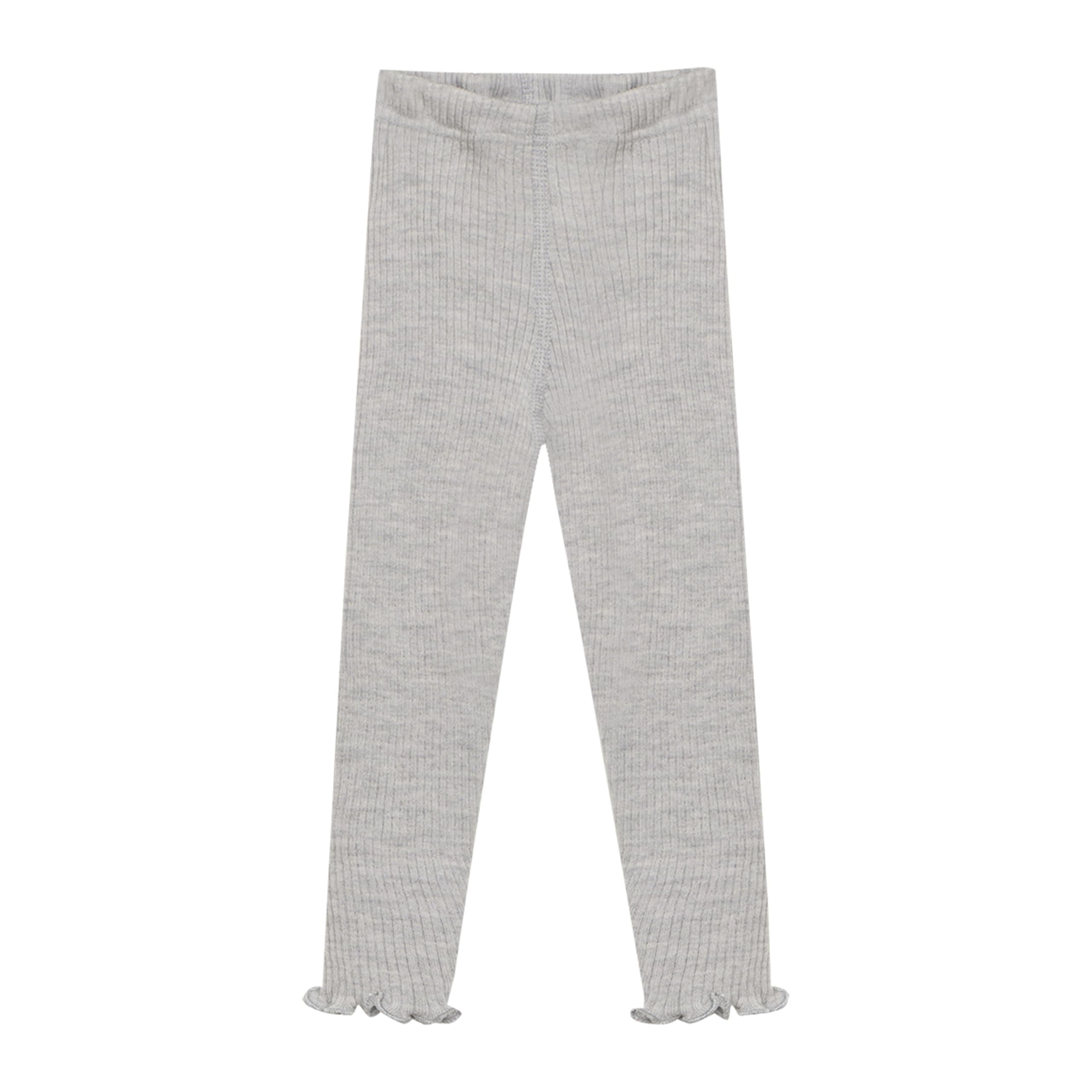 DILLING Baby Merino Wool Leggings With Frilled Edges Light grey 92