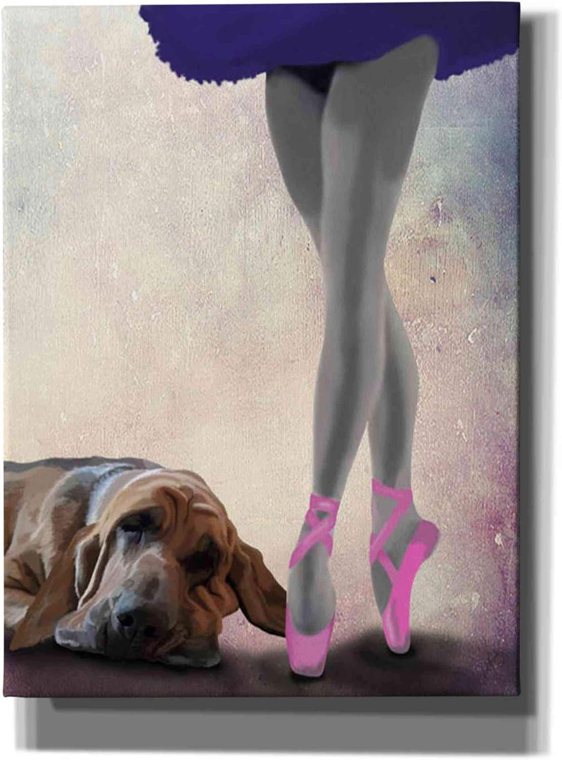 Epic Graffiti 'Bloodhound And Ballet Dancer' by Fab Funky Canvas Wall Art, 12"x16"