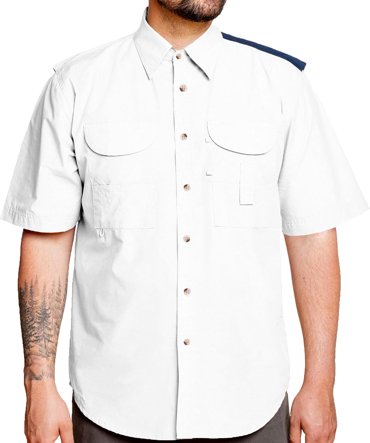 Texas Flag Back Side Fishing Shirt Lone Star Men Short Sleeves Button Down 52% Cotton Soft Full Cut