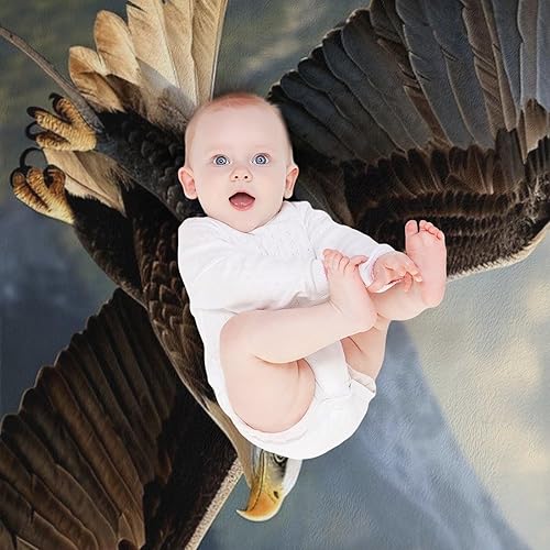 Miniatura 7 de Manta de águila calva decorativa de águila americana, manta de águila calva, regalo para hombre, súper cálida, suave y ligera, manta de franela de