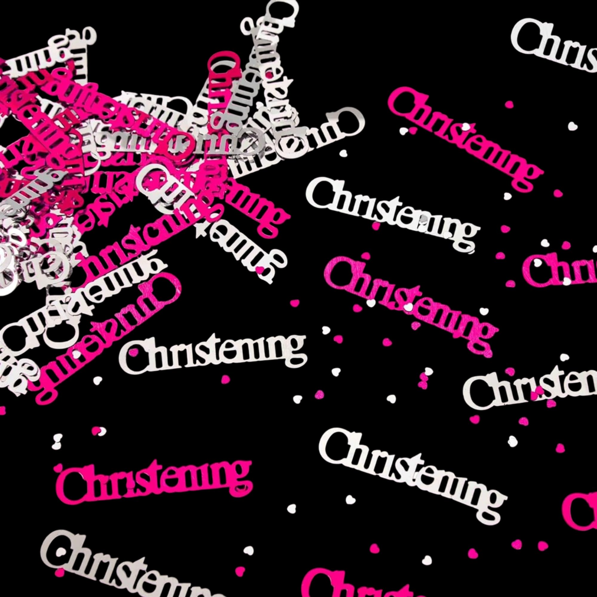 2pcs 14 Gram Pink & Silver Christening Confetti Table Scatter Glitz Sprinkles Stardust Baby Boy Girl Party Tableware Baptism Decorations
