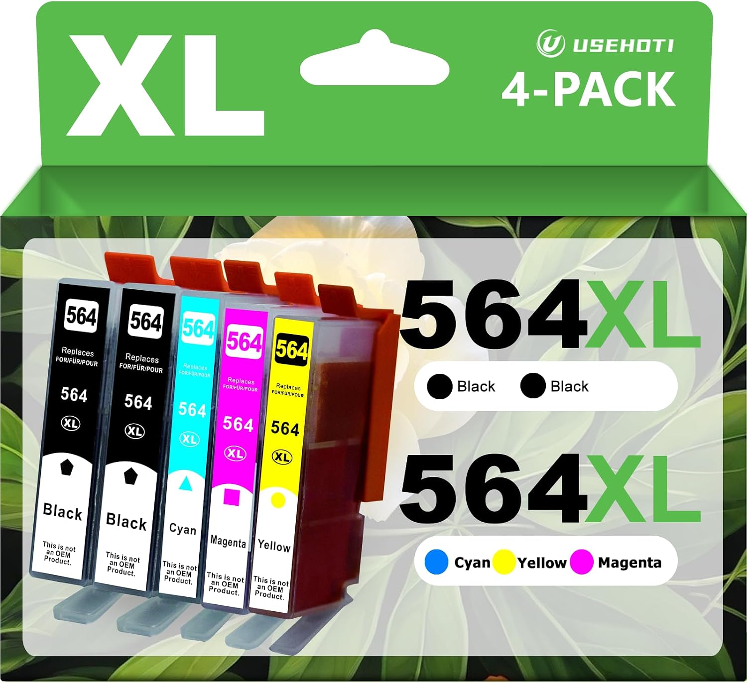 564XL Ink Cartridges Compatible for HP Printers, 5-Pack, 2B/C/M/Y