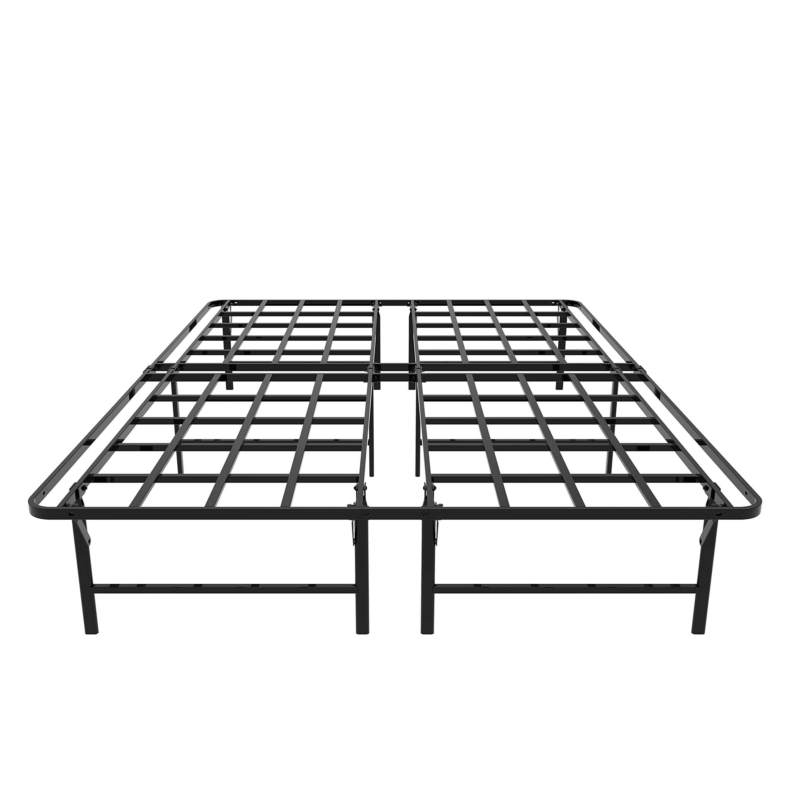 ziyoo 16 inch full size heavy duty metal platform bed frame with storage, no box spring needed folding mattress foundation with 2500lbs support, 10 minutes assembly, noise free