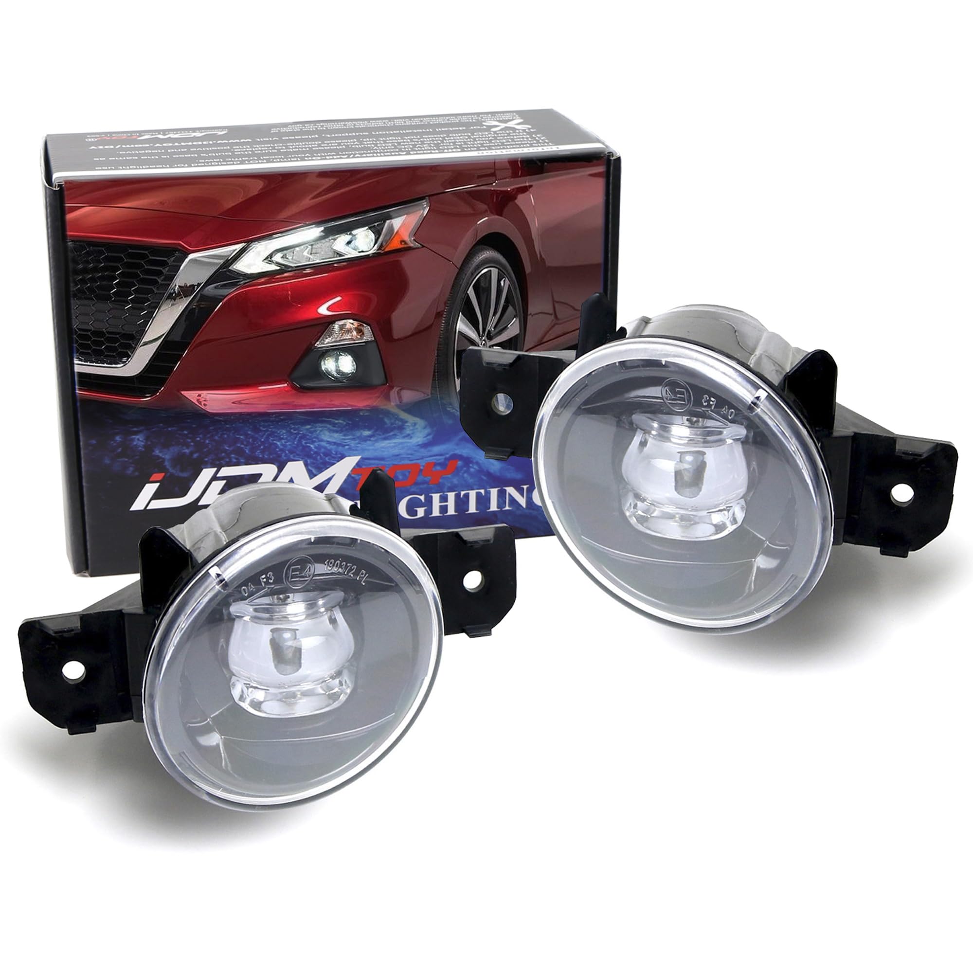iJDMTOY LH RH OEM Spec Xenon White LED Fog Lights Compatible With Nissan/Infiniti as Upgrade or Replacement, Powered by (2) High Power Luxeon LED Emitters