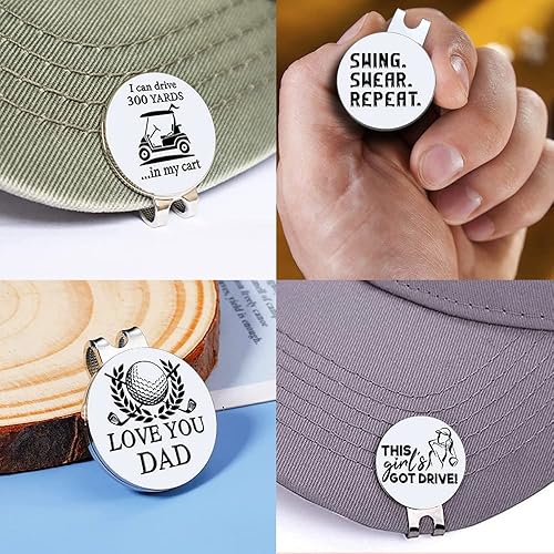 Miniatura 6 de Best Mom by Par - Marcador de pelota de golf con clip magnético para sombrero, divertido regalo de golf para mujer