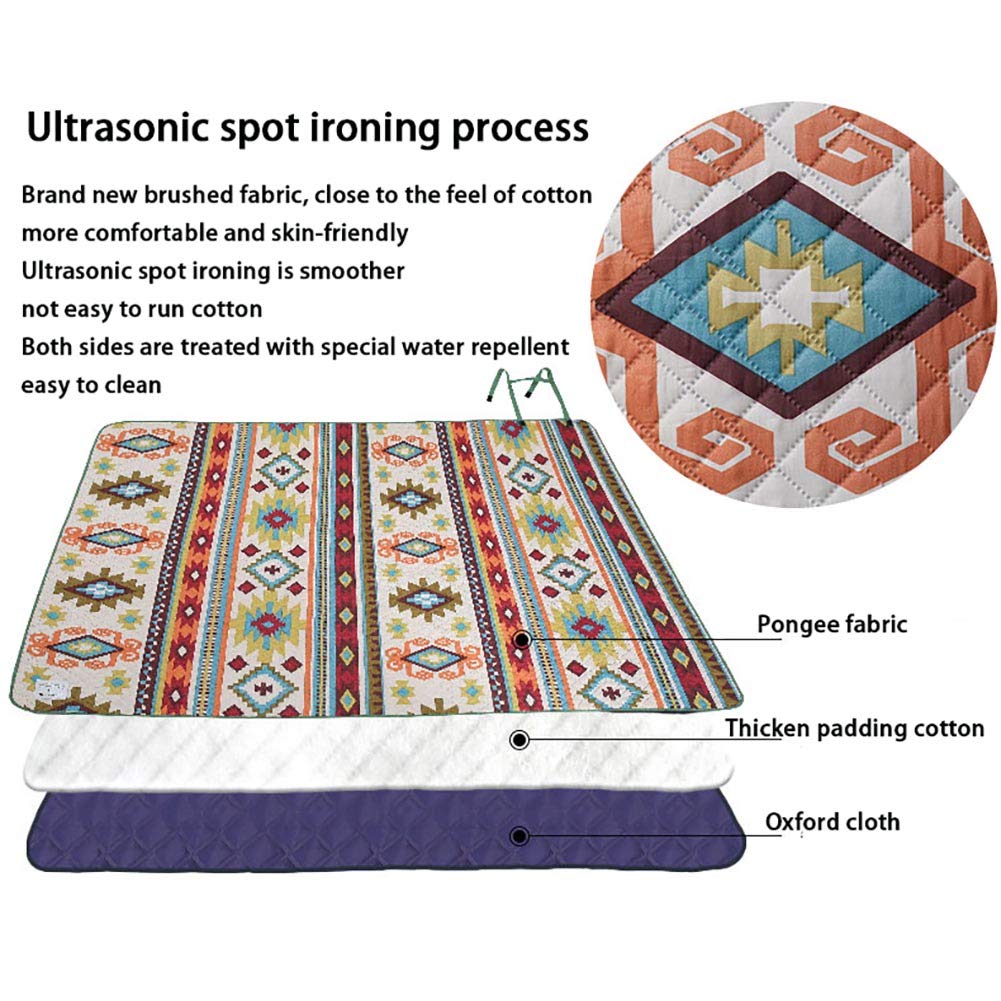 Coperta da Picnic Spessa Extra Grande Impermeabile Anti Sabbia Portatile Pieghevole Etnico Tappetino da Spiaggia Lavabile in Lavatrice per All'aperto Campeggio Escursionismo Giardino （L, XL, XXL）