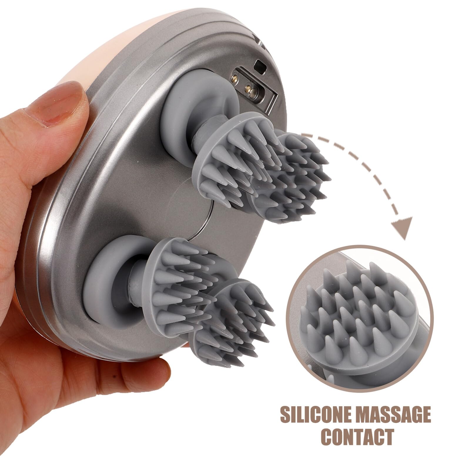 Wiederaufladbares Tragbares Kopfhautmassagegerät in Beige, 1150mah