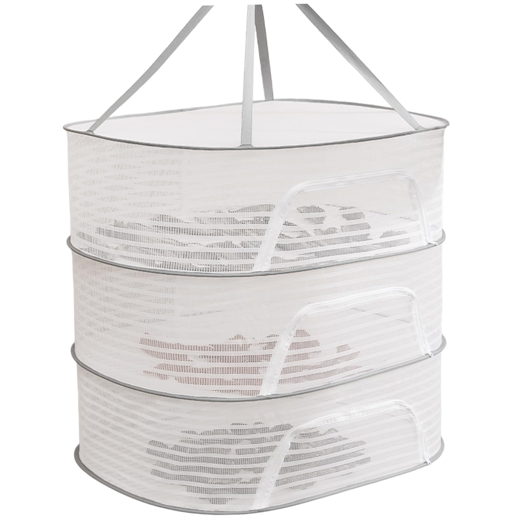 Wxyestna 3 Layers Herb Drying Rack 3 Layer Hanging Mesh Drying Net Collapsible Rack With Zipper For Plants Buds Fruits