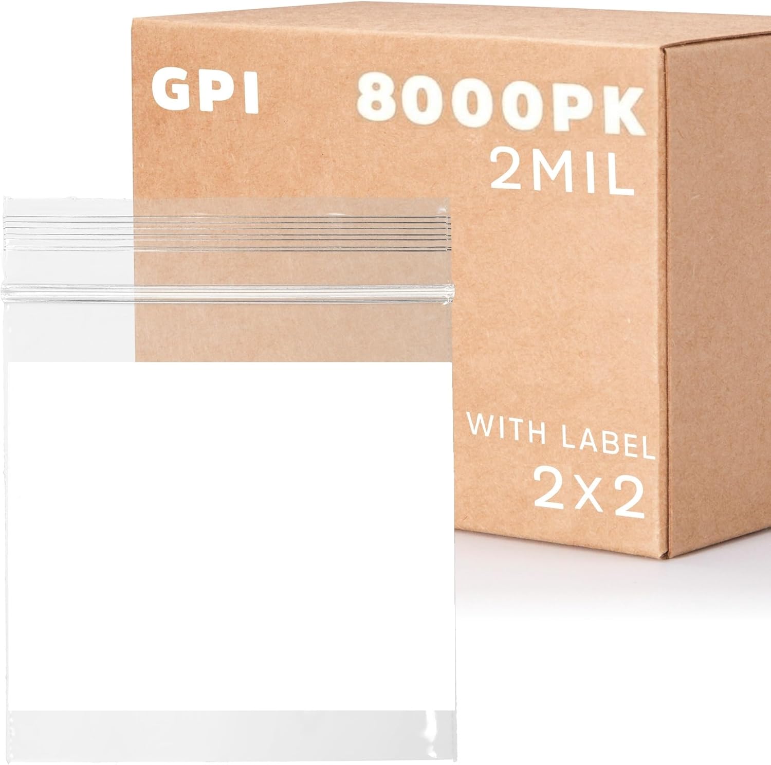 3" x 5" Small Zip Bags, 1000 Pack, Clear Plastic Reclosable Zipper Baggies with White Block for Writing, 2.5 Mil, for Packaging & Storing Jewelry, Candy, Hardware, Beads & Seeds - GPI