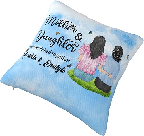 Miniatura 3 de Amabery Fundas de almohada con estampado personalizado para madres y niños, regalo para niños, mamá, esposa, abuela y abuela