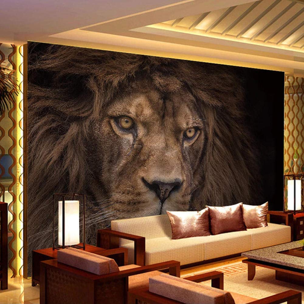 Papel pintado de foto 3D personalizado Animal salvaje León cartel Mural de pared Hotel dormitorio sala de estar decoración papel de pared 3D-350 * 245cm
