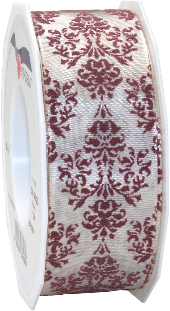 Morex Ribbon 23840/20-224 French Wired Acetate Baroque Ribbon, 1 1/2-Inch by 22-Yard, Williamsburg Blue