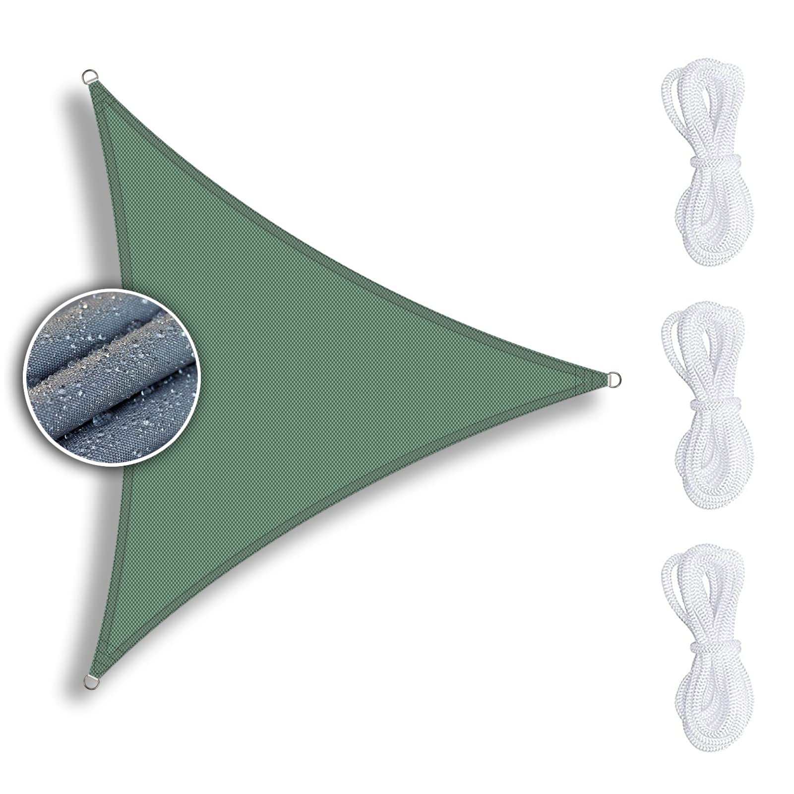 Voile d Ombrage Triangulaire 6x6x6m Toile d'Ombrage Coupe-Vent UV