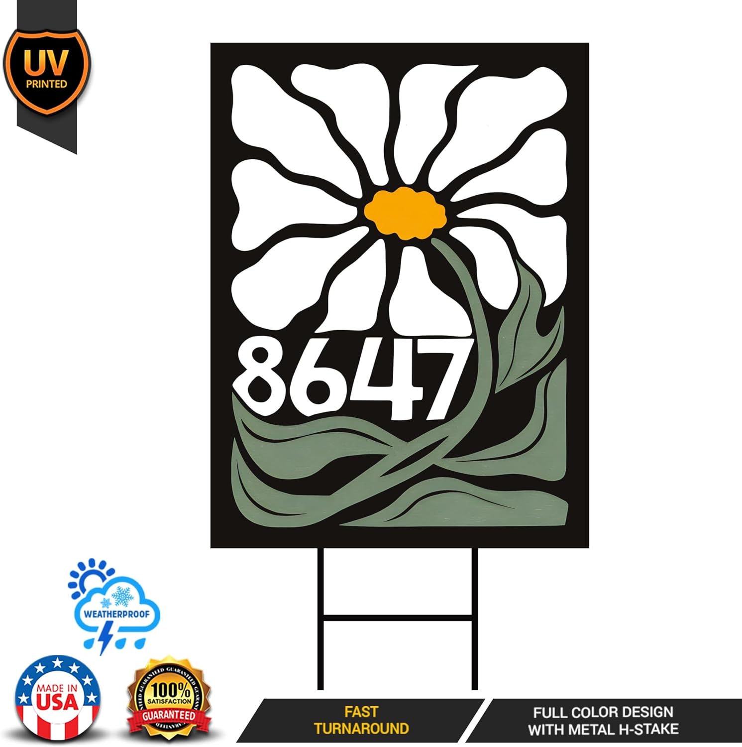 Retro 8647 Anti-Trump Yard Sign - Resist Hate Lawn Sign, Anti MAGA 8647 Sign, Resist Racism, Resist Fascism Yard Sign with Metal H-Stake, VP15924 (Multicolor, 24" x 18", Double Sided)