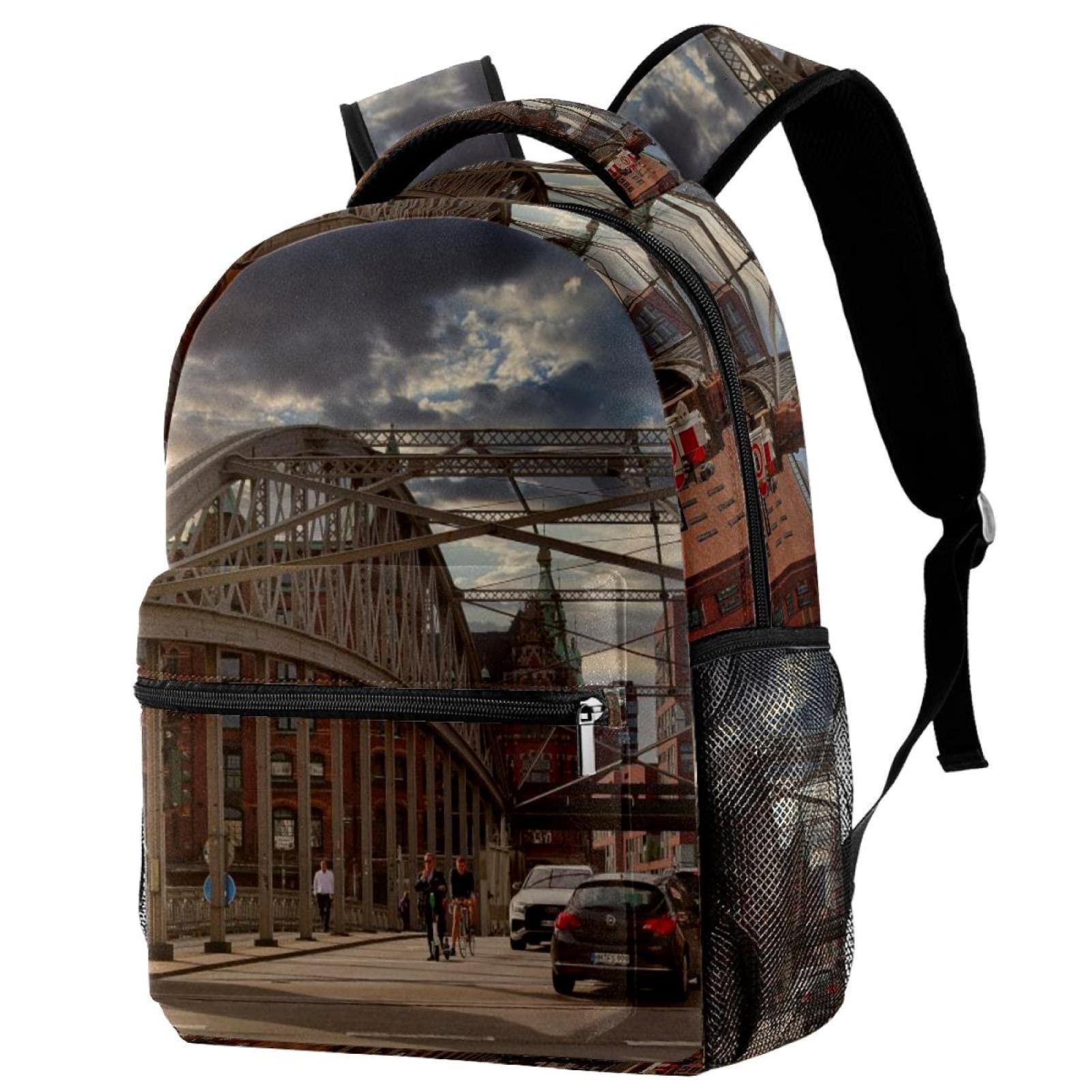 Sac à dos décontracté pour femme noir et multicolore polyvalent - 7