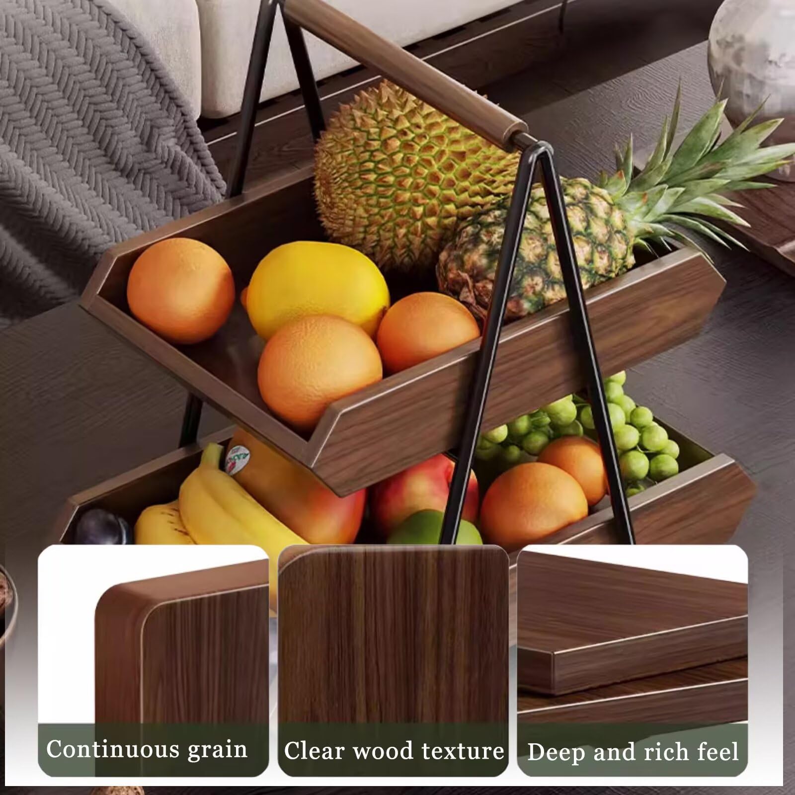 2-stöckiges Gewürzregal aus Holz, Küchentheke mit Schiene, stabiles Design für Büro & Wohnzimmer, 31 cm - Perfekt für Wohnkultur & Aufbewahrungslösungen