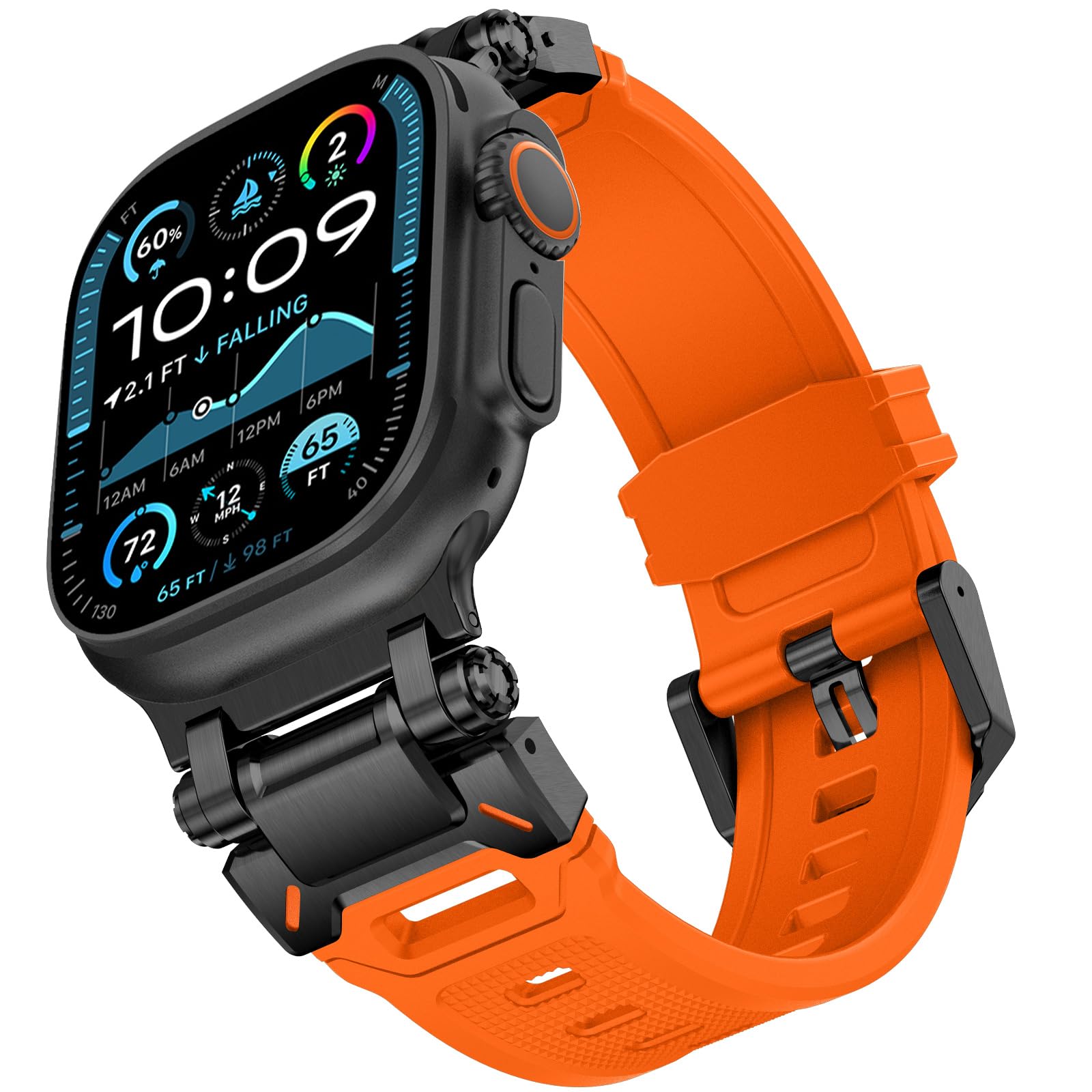 KADES 49mm 46mm 45mm 44mm 42mm(series 3) for Apple Watch Strap,Rugged Sport Silicone Replacement Band with Metal Connector for iWatch Ultra 3 2 1/SE/Series 11 10 9 8 7 6 5 4 3 2 1