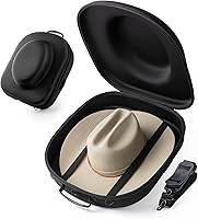 Vista 1 de Estuche de Viaje para Sombrero de Vaquero – Portador a Prueba de Aplastamiento para Sombreros de Vaquero, Panamá y Tweed con Asa de Transporte