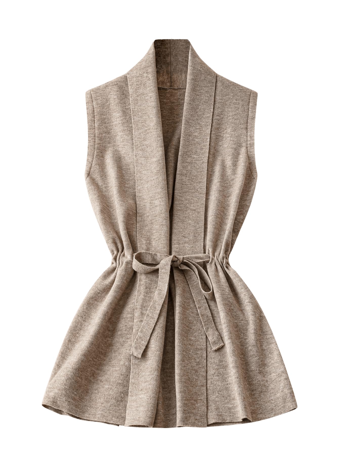 GORGLITTER Womens Sleeveless Long Cardigan Sweaters Vest Dressy Fall Casual Open Tie Front Lightweight Cardigan Trendy