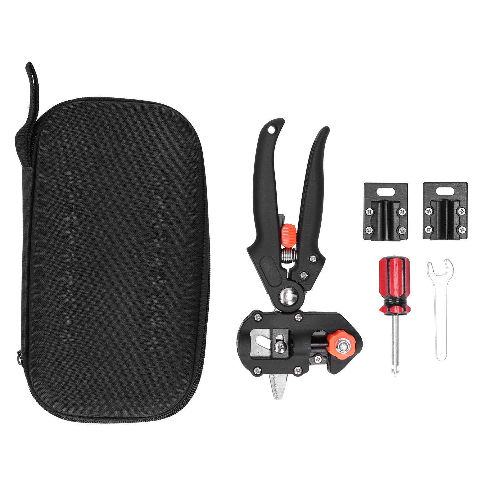Wakects Set di Attrezzi per Innesto da Giardino, Cesoia per Innesto in ABS con Taglio Preciso, Kit per Tagliare Rami da 5 Pezzi, 543 G con Custodia per Giardinieri, Frutteti, Vivai (BLACK)
