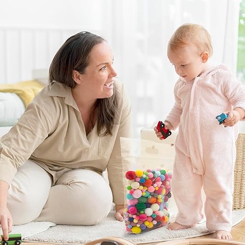Miniatura 6 de Bolsas con cremallera troqueladas, 9 x 12 pulgadas. Paquete de 100 bolsas de polietileno transparente con cierre para ropa. Bolsas de plástico.