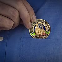 Vista 9 de Armor Coin & Emblem - Medallones del templo LDS Logan Utah con caja de lata de lujo y paño de pulido adicional, juego de 2 medallones