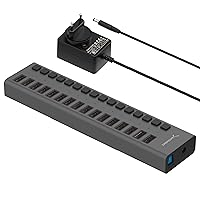 SABRENT HUB Dati e Caricatore con Singoli interruttori USB 3.0 16 Porte [90 Watt] (HB)