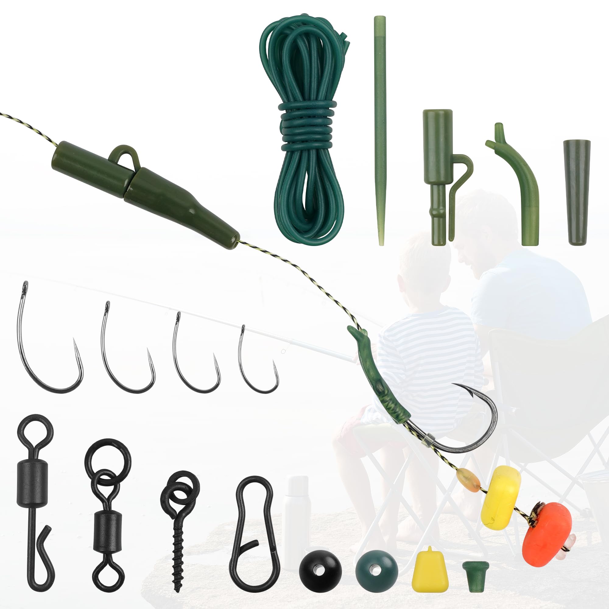 Boîte D'accessoires De Pêche à La Carpe - 143 Pièces (hameçons, Bas De Ligne, émerillons, Perles…) - Pour Pêcheurs Débutants Et Confirmés - 10
