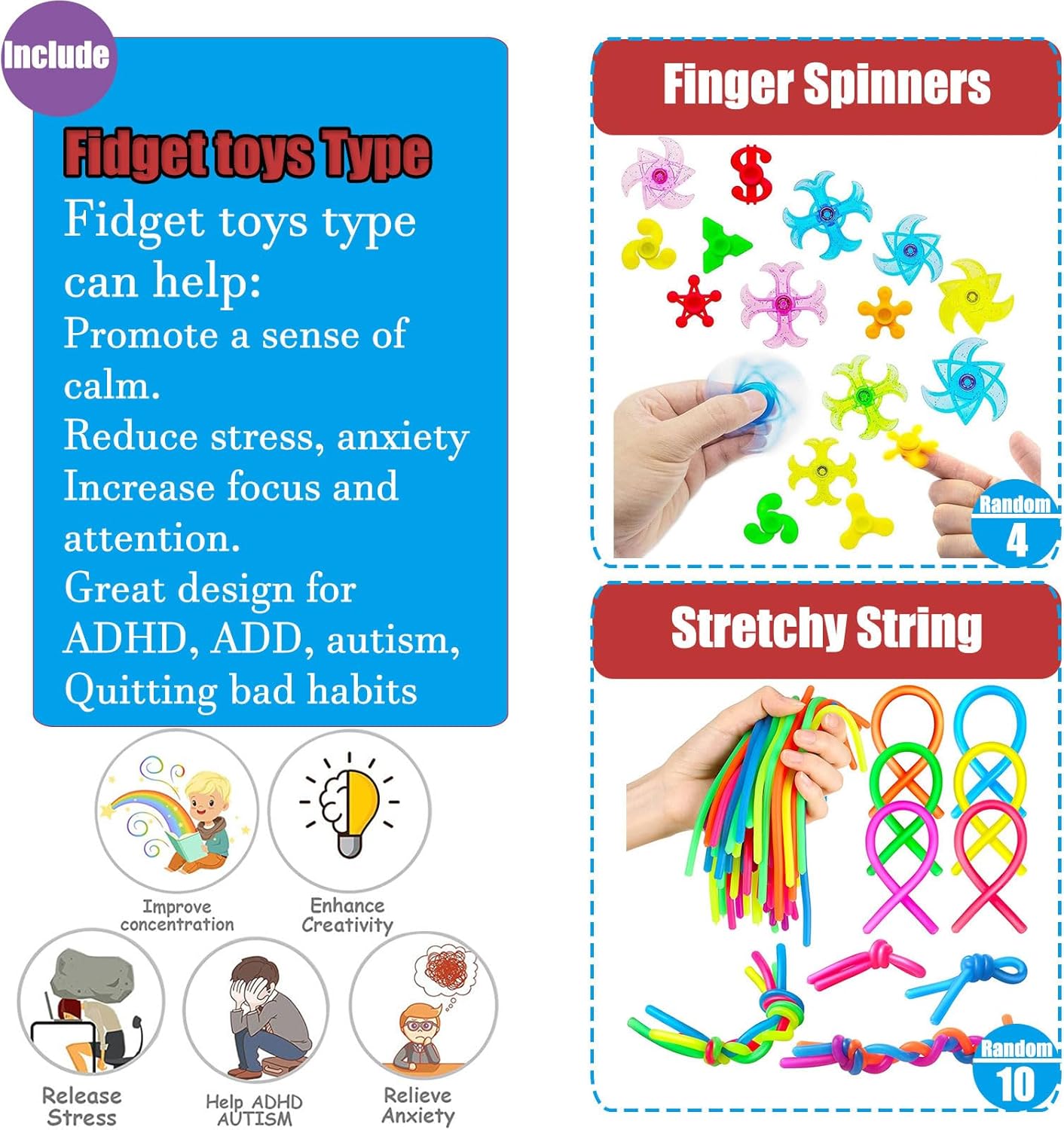 112 PCS Pop Party Favors Toys for Kids,Premium Pop Fidget Toys for All Ages Kids,Assortment Pinata Stuffers,Classroom prizes,Prize Box Toys,Goody Bag Fillers,Carnival Prizes for Boys and Girls 4-10