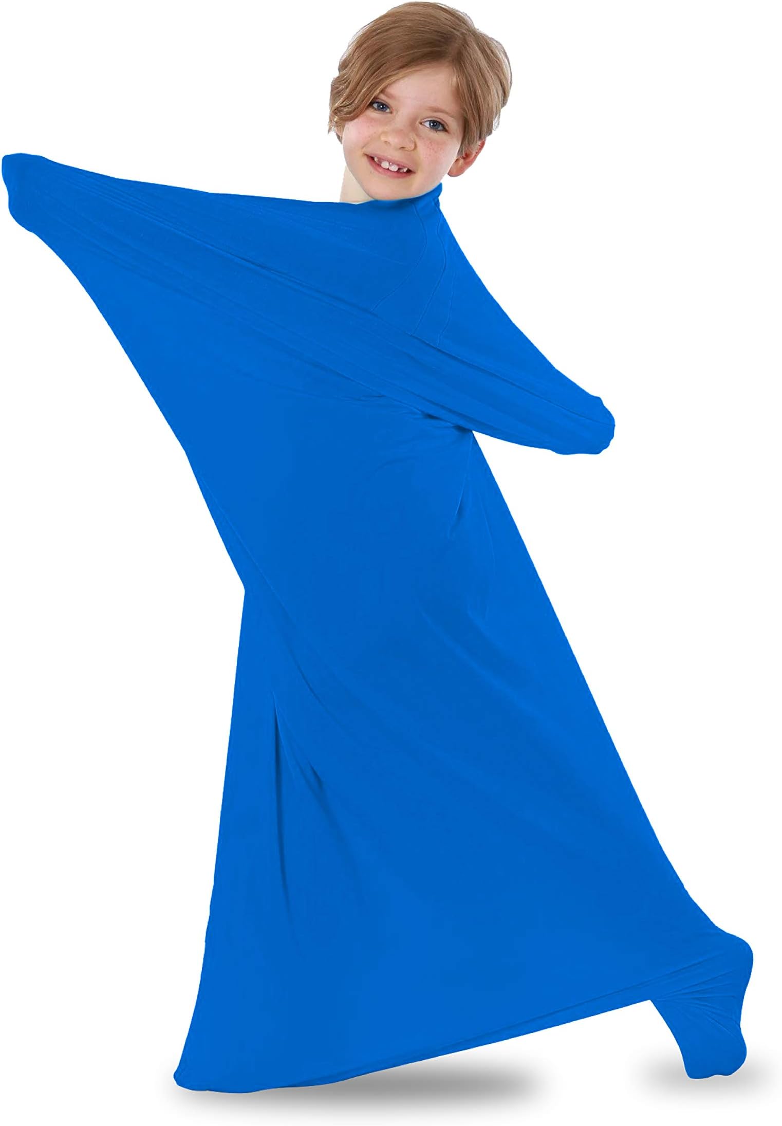 Everyday Educate Sensory Body Socks for Kids - Safe, Breathable, Comforting Deep Pressure Sensory Toys - Autism Socks for Kids - Body Socks for Autism Children - Medium 47" L by 27" W Blue