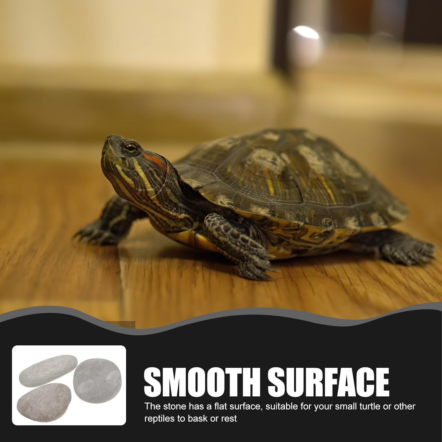 3pcs Reptile Basking Platform Stone with Flat Surface for Tortoises