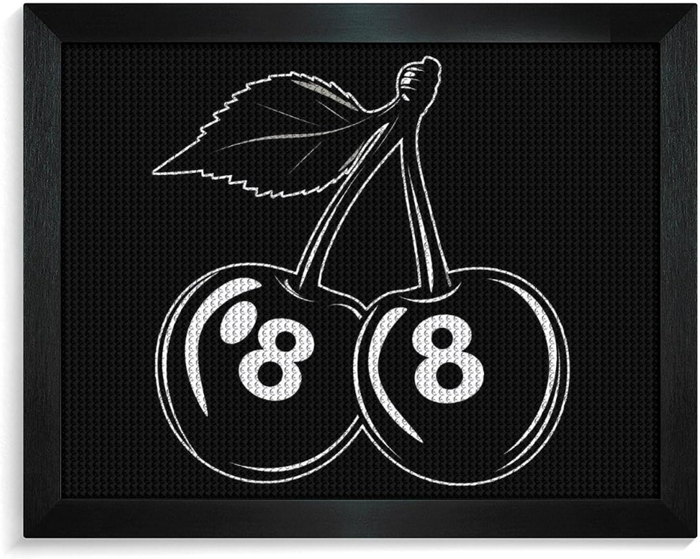 No. 8 Billiard Cherries Printed Diamond 5D Painting Kit 16x20in DIY Full Drill Craft with Tools for Home Wall Decor Gift Blackwood 50 * 40cm